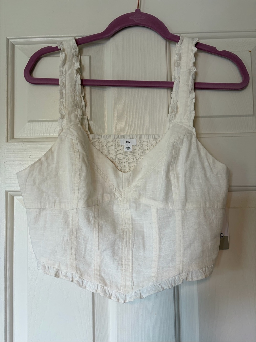 BP. White Ruffle Strap Tank Top NWT